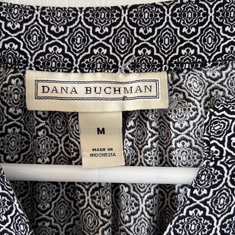 Dana Buchman Short Sleeve Womens Blouse Sz M Eclectic Grandpa - Picture 2 of 5